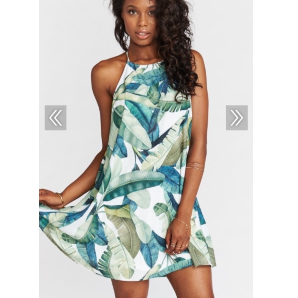 Show Me Your Mumu Katy Halter Dress in Banana Leaf
